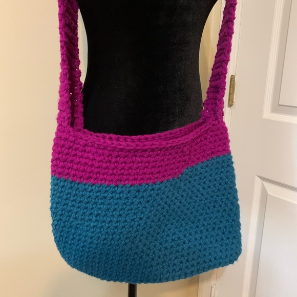 Boho Crossbody Bag Handmade Crocheted - Picture 2 of 16